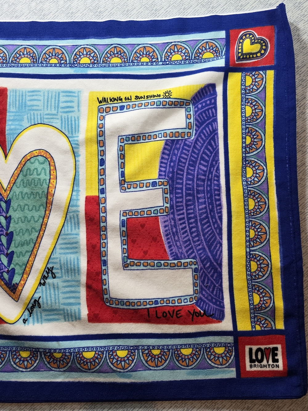 Brighton 'Love' Multicolor Beach Towel